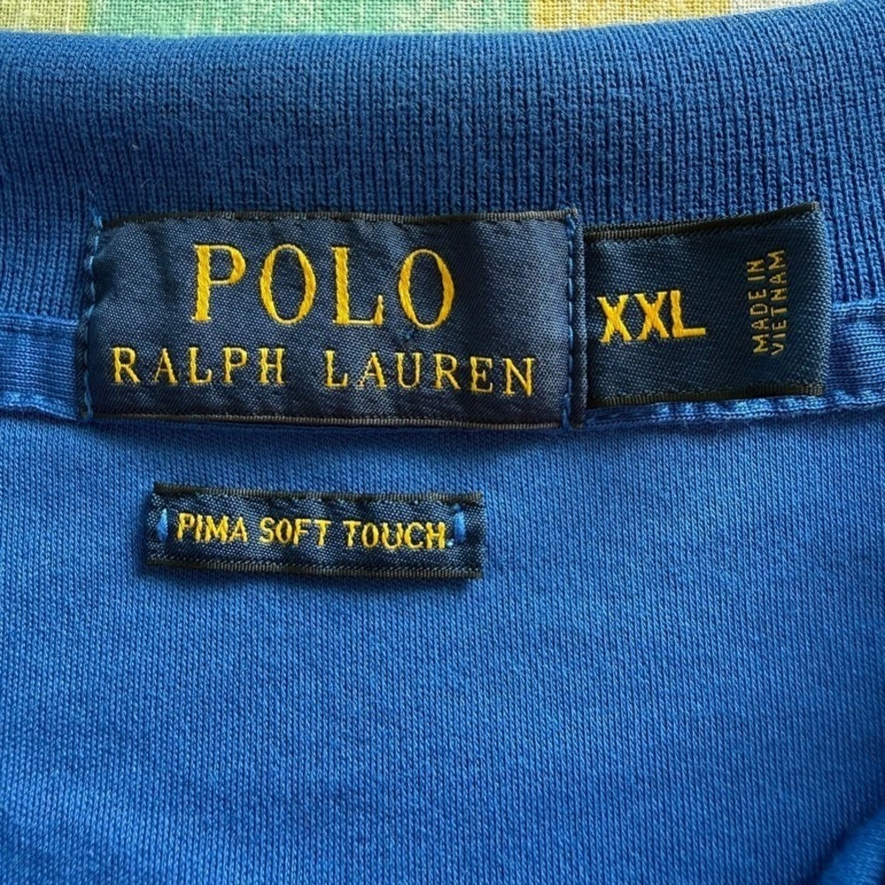 Polo Ralph Lauren Pima Soft Touch Long Sleeve Polo Shirt Blue XXL Mens - Picture 3 of 9